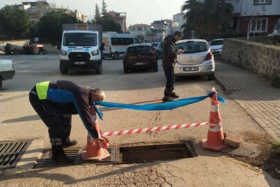 Hırsızlar Mudanya'da rögar kapağı bırakmadı