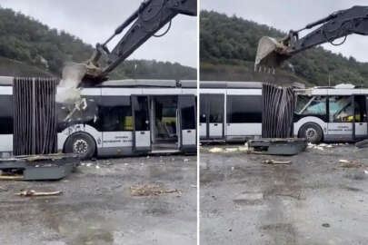 Görüntüler tartışma yaratmıştı! Metrobüs, kepçe tarafından parçalandı