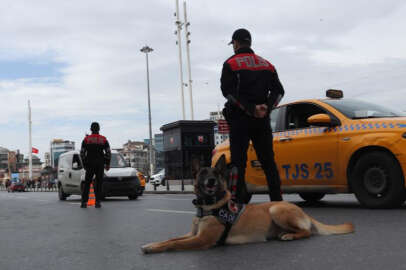 Taksim'de helikopter destekli 