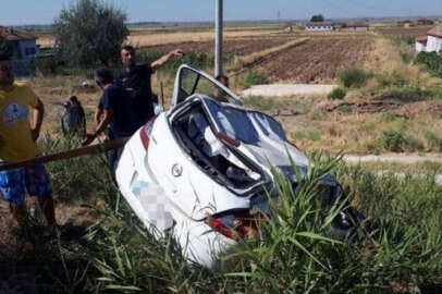 Aksaray'da otomobil şarampole devrildi! 1 ölü, 2'si ağır 4 yaralı