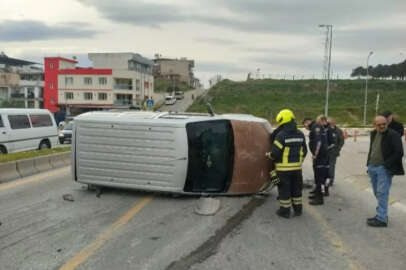 Aydın'da araç yan yattı: 1 yaralı