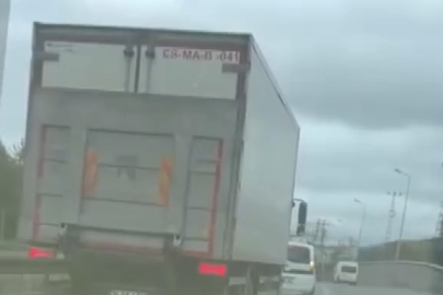 Trafikte tehlikeli inatlaşma!