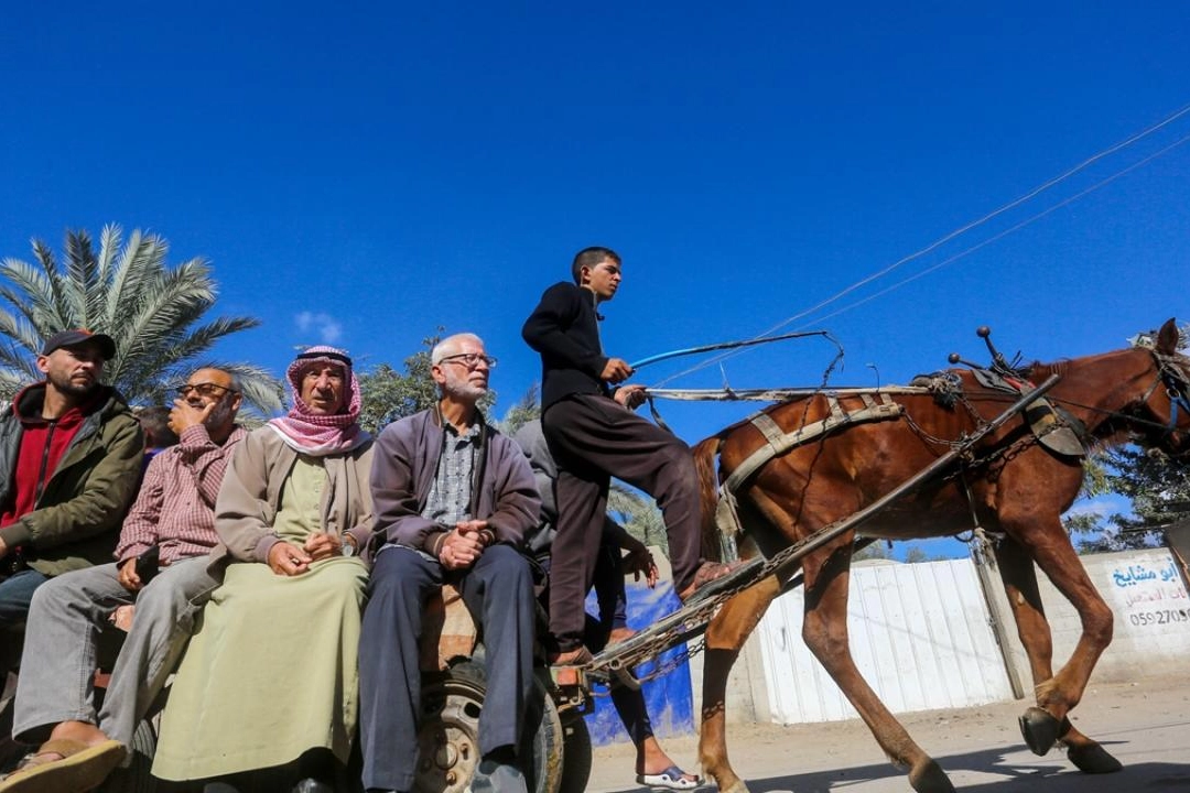 Gazze'de yakıt krizi nedeniyle kentte ulaşım at ve eşek arabalarıyla sağlanıyor